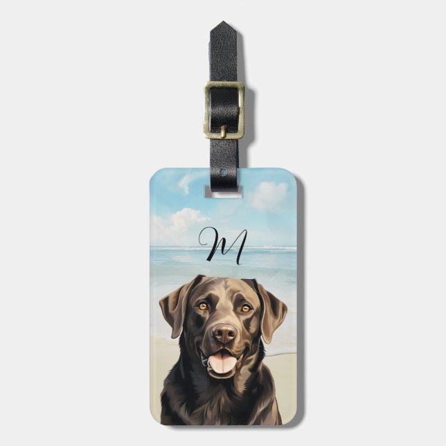 Brown Labrador Retriever Luggage Tag (Front Vertical)