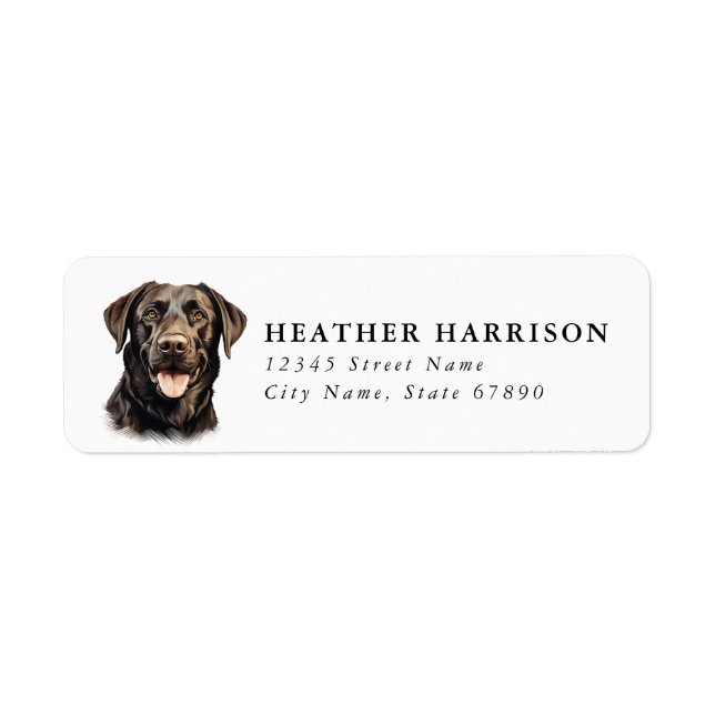 Brown Labrador Retriever Return Address Labels (Front)