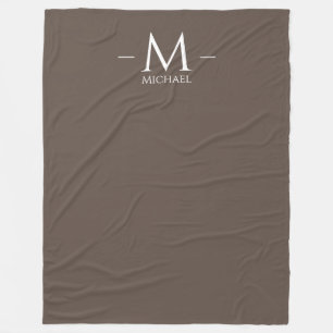 Brown Large Blanket Monogram Elegant Template