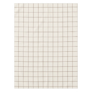 Brown Large Grid Check Tablecloth