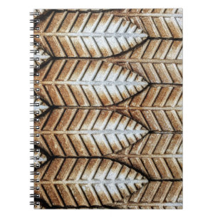 Brown leaf accent area rug notebook