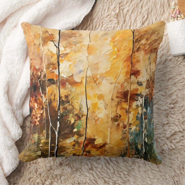 Brown Leaf  Nature Serenity Abstract Art Cushion (Blanket)