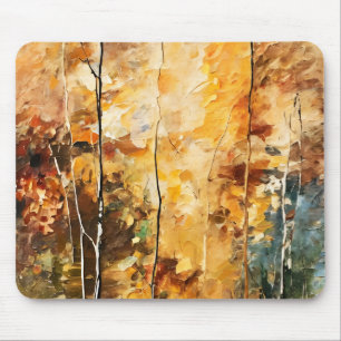 Brown Leaf Nature Serenity Abstract Art Mouse Pad