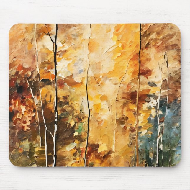 Brown Leaf  Nature Serenity Abstract Art Mouse Pad (Front)