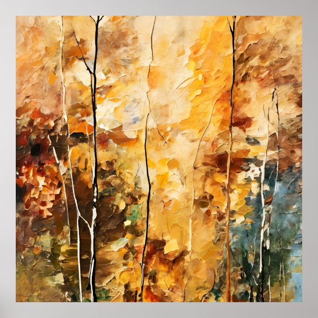 Brown Leaf  Nature Serenity Abstract Art Poster (Front)