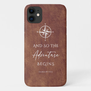  Brown Leather Adventure Personalised iPhone 11 Case