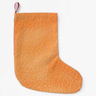  Brown leather background. abstract, accessories,  Small Christmas Stocking