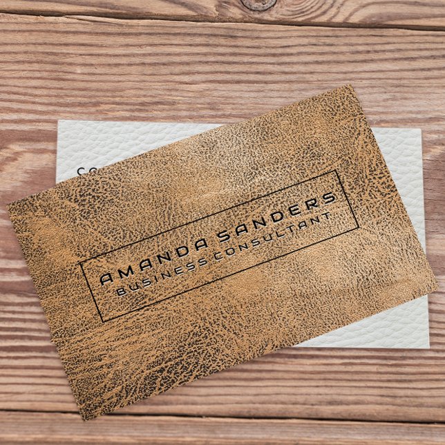 Brown Leather Background Business Card (Creator Uploaded)