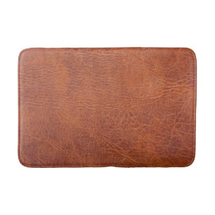 Brown leather bath mat