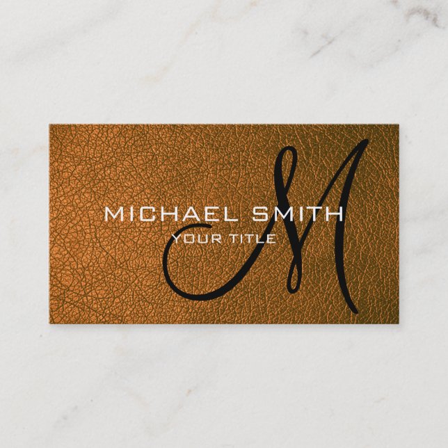 Brown leather business card (Front)