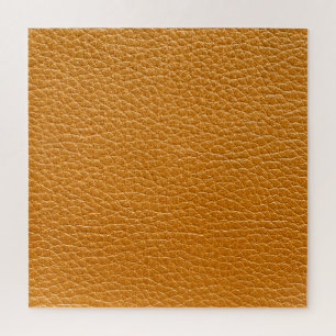 Brown Leather, Closeup Texture Background. Jigsaw Puzzle