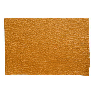 Brown Leather, Closeup Texture Background. Pillowcase