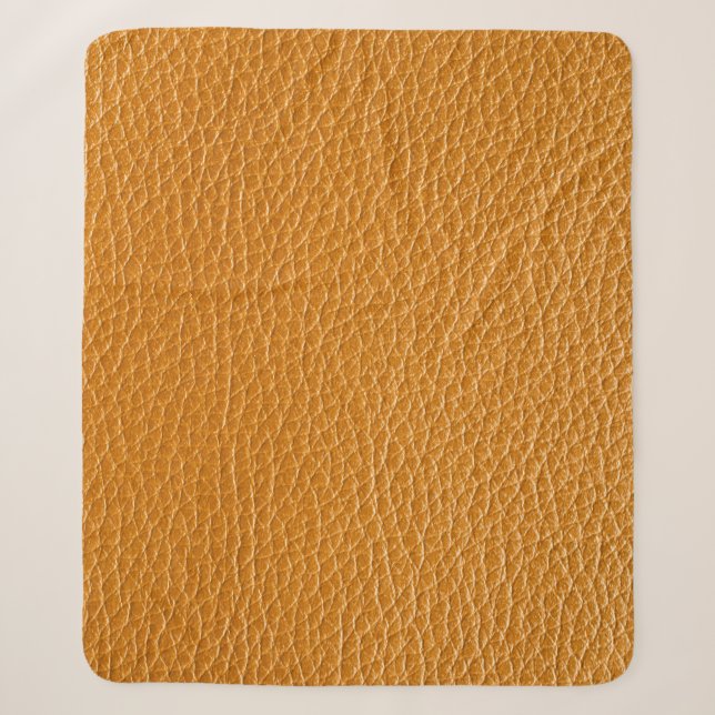 Brown Leather, Closeup Texture Background. Sherpa Blanket (Front)