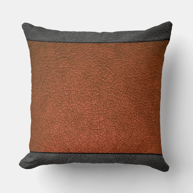 Brown Leather Cushion (Front)