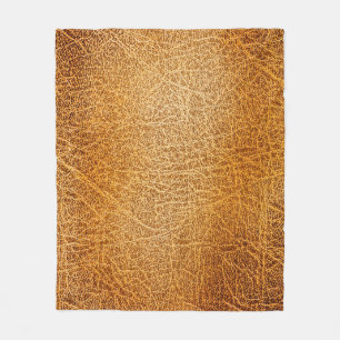 Brown Leather: Detailed Texture Closeup Fleece Blanket