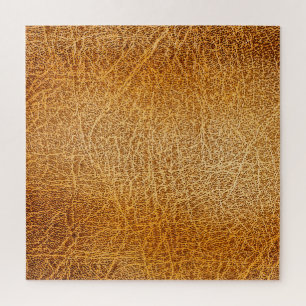 Brown Leather: Detailed Texture Closeup Jigsaw Puzzle