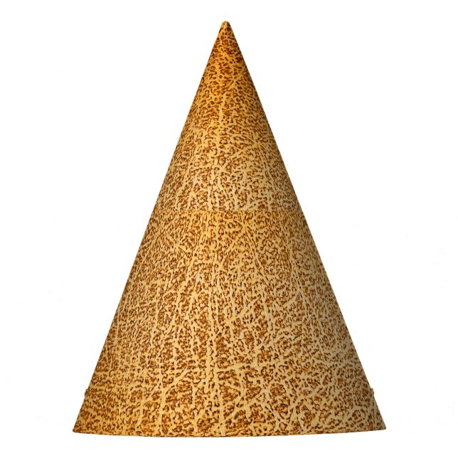 Brown Leather: Detailed Texture Closeup Party Hat (Front)