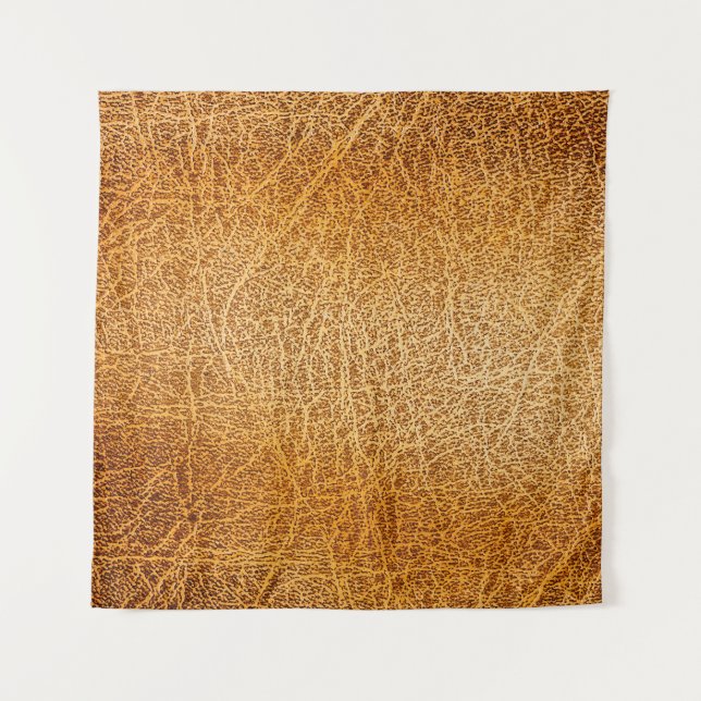 Brown Leather: Detailed Texture Closeup Tapestry (Front)