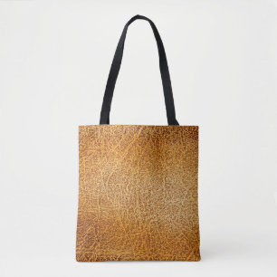 Brown Leather: Detailed Texture Closeup Tote Bag