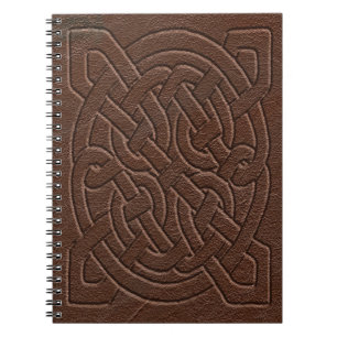 Brown Leather Embossed Celtic Knot Notebook