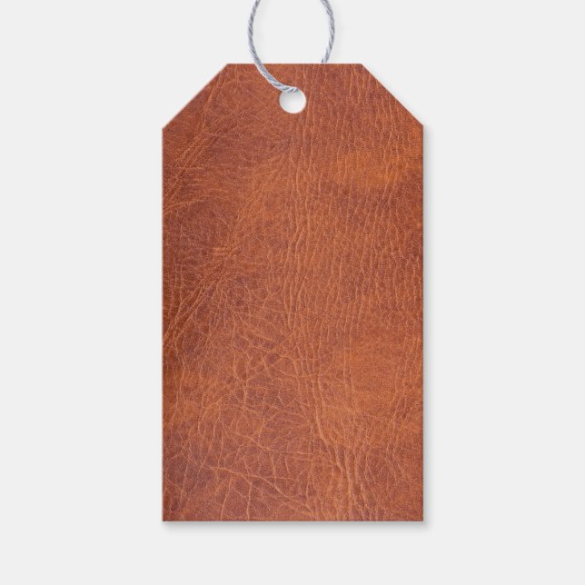 Brown leather gift tags (Front)