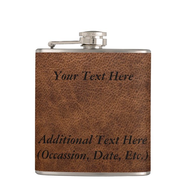 Brown Leather Hip Flask (Front)