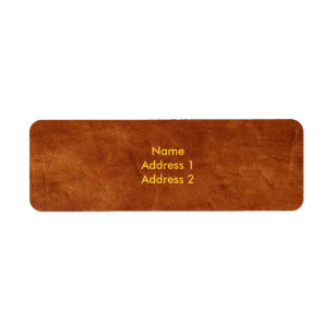 Brown Leather Label Return Address Label