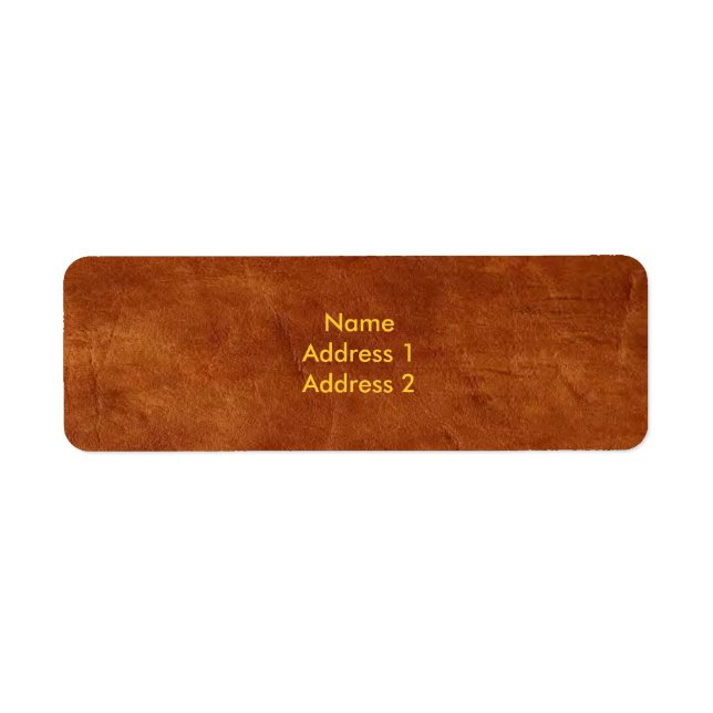 Brown Leather Label Return Address Label (Front)