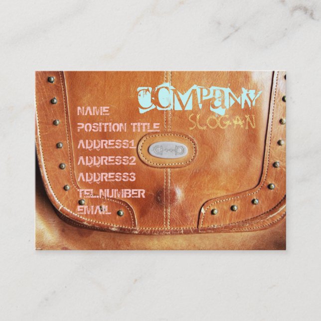 Brown Leather Life Business Card (Front)