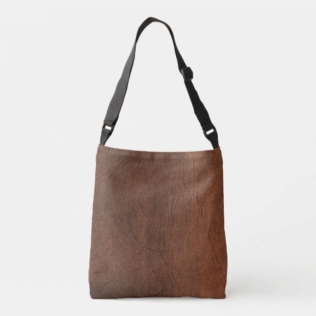 Brown Leather Look Crossbody Bag (Back)