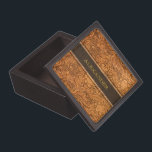 Brown Leather Look Embossed Flowers -Monogram Keepsake Box<br><div class="desc">Brown leather look,  floral embossed pattern,  with custom name/text. Available on other products.</div>