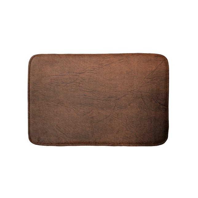 Brown Leather Look Fathers Day Bath Mat (Front)