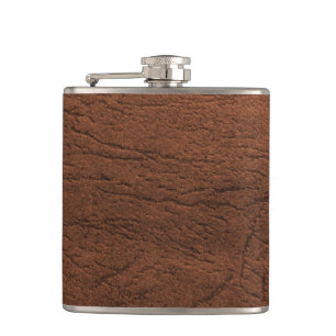 Brown Leather Look Hip Flask