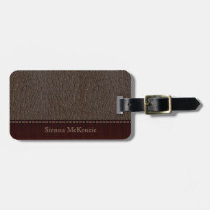 Brown Leather Look Luggage Tag