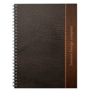 Brown leather look notebook