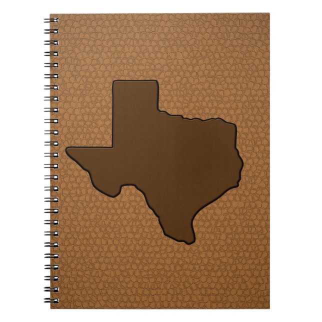 Brown Leather Look Texas Notebook (Front)