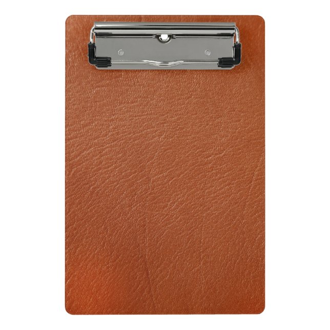 Brown Leather Mini Clipboard (Front)