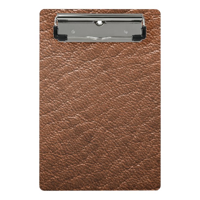 Brown leather  mini clipboard (Front)