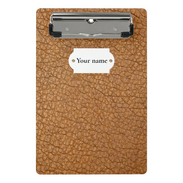 Brown leather  mini clipboard (Front)