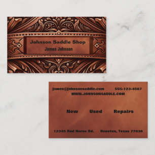Brown Leather Print Custom 2 Side  Business Card
