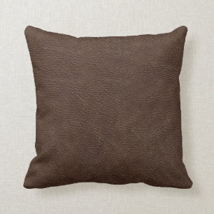 Brown Leather Print Texture Pattern Cushion