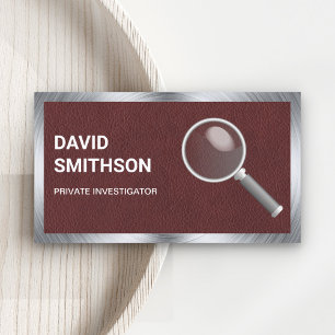 Brown Leather Private Detective Investigator Business Card
