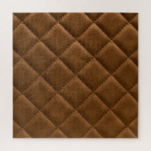 Brown leather, rhombus pattern drawing jigsaw puzzle