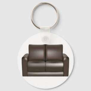 Brown leather sofa design key ring