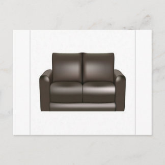 Brown leather sofa design postcard