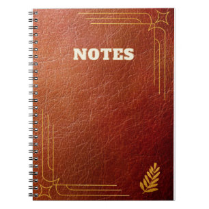 brown leather style notebook