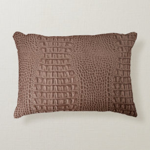 Brown leather texture background close up macroski decorative cushion