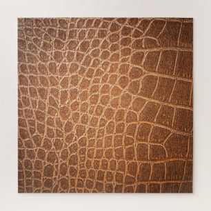 Brown Leather Texture, Background Use. Jigsaw Puzzle