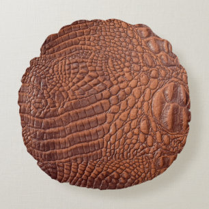Brown leather texture backgrounddesign,fond,abstra round cushion