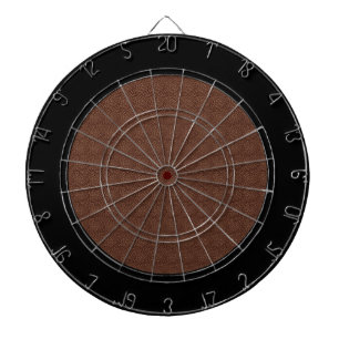 Brown Leather Texture Black Border Dartboard